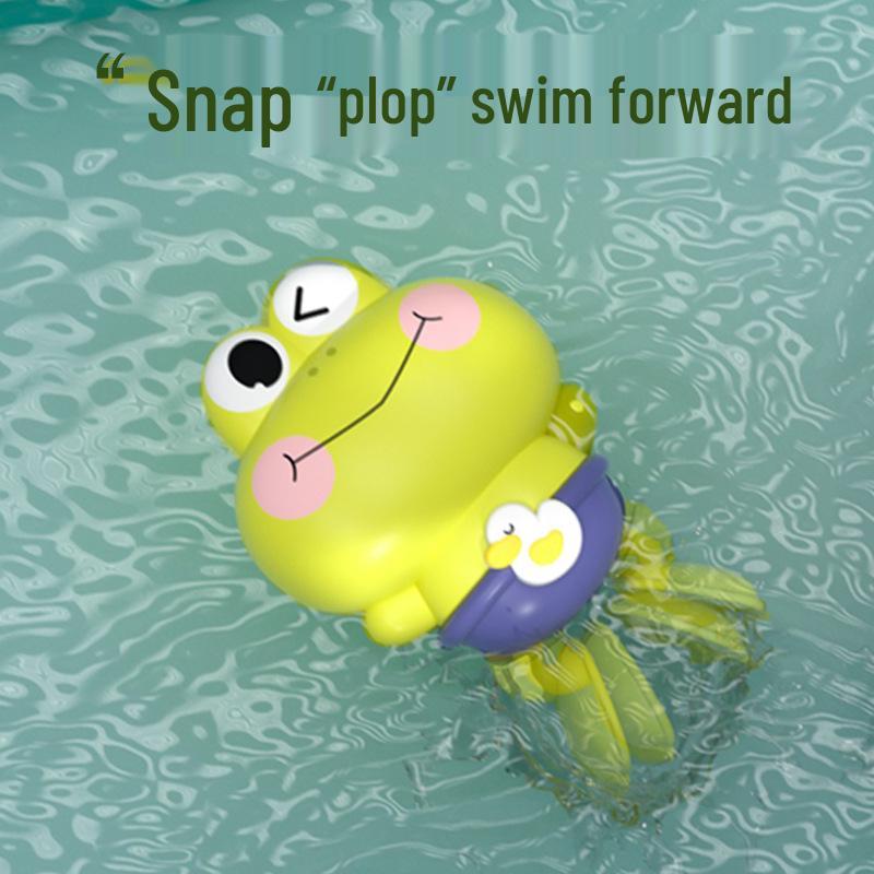 Douyin Baby Bath Toys: Wind-up Swimming Frog for Infants