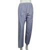 Women Casual Trousers Mid-rise Jacquard Striped Print Long Pants with Pockets Straight Fit Oxford Cloth Pants