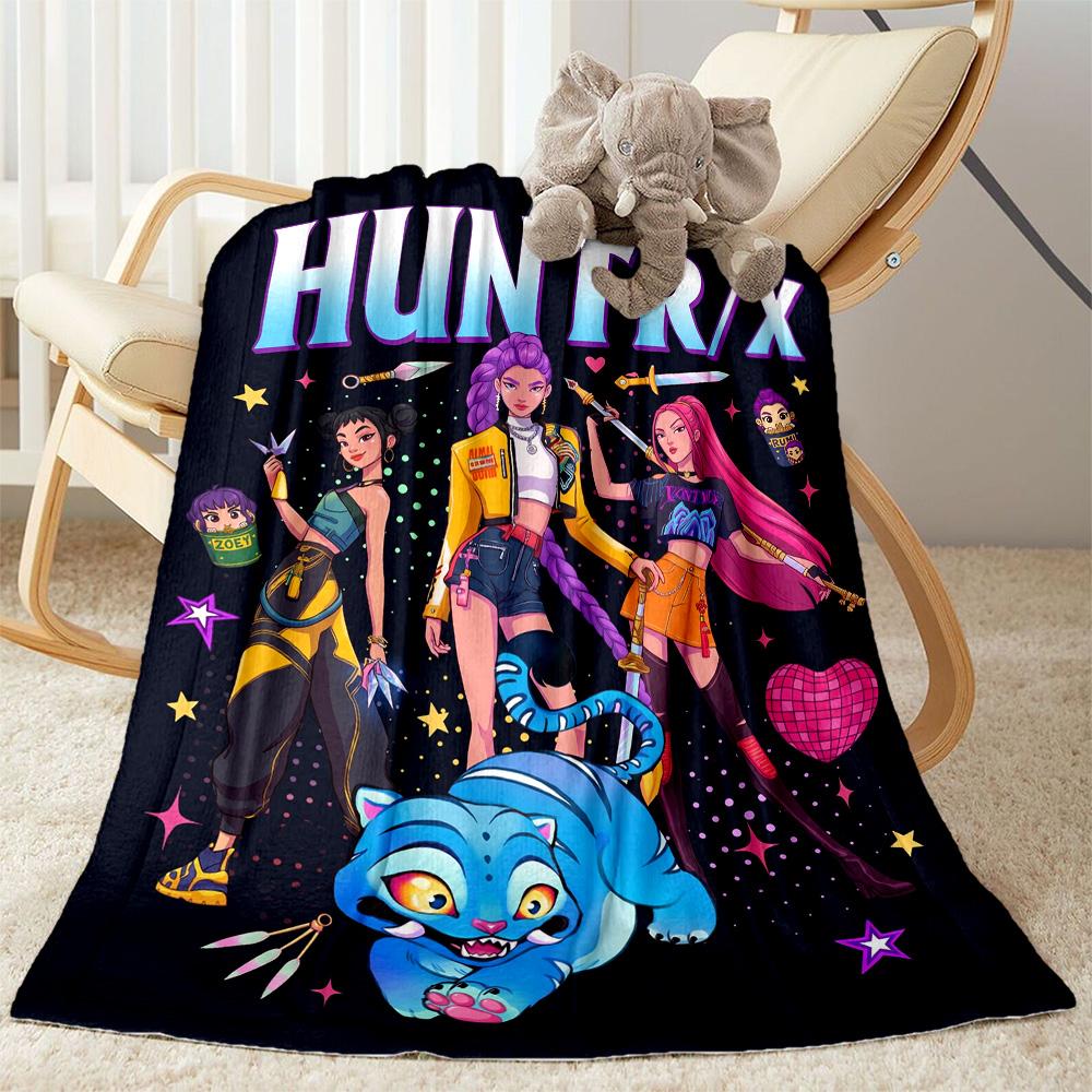 K-pop Demon Squad Blanket Durable Comfort Suitable for Sofa Office Livingroom for All Occasions Modern Style