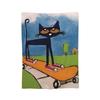 Pete the Cat  Blankets Skateboarding Cat Flannel Funny Breathable Throw Blankets for Coverlet Spring Autumn
