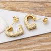 New Fashion Geometric Full Rhinestones Stud Earrings for Women Shine Luxury Crystal Earrings Fine Wedding Party Jewelry Gift