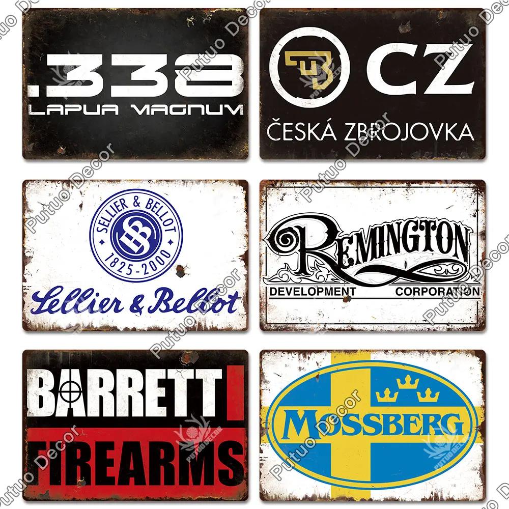 Putuo Decor Brand Poster Vintage Metal Tin Sign Plaque Plate for Garage Man Cave Gun Club Wall Decor Pistola Co2 Arma Metal