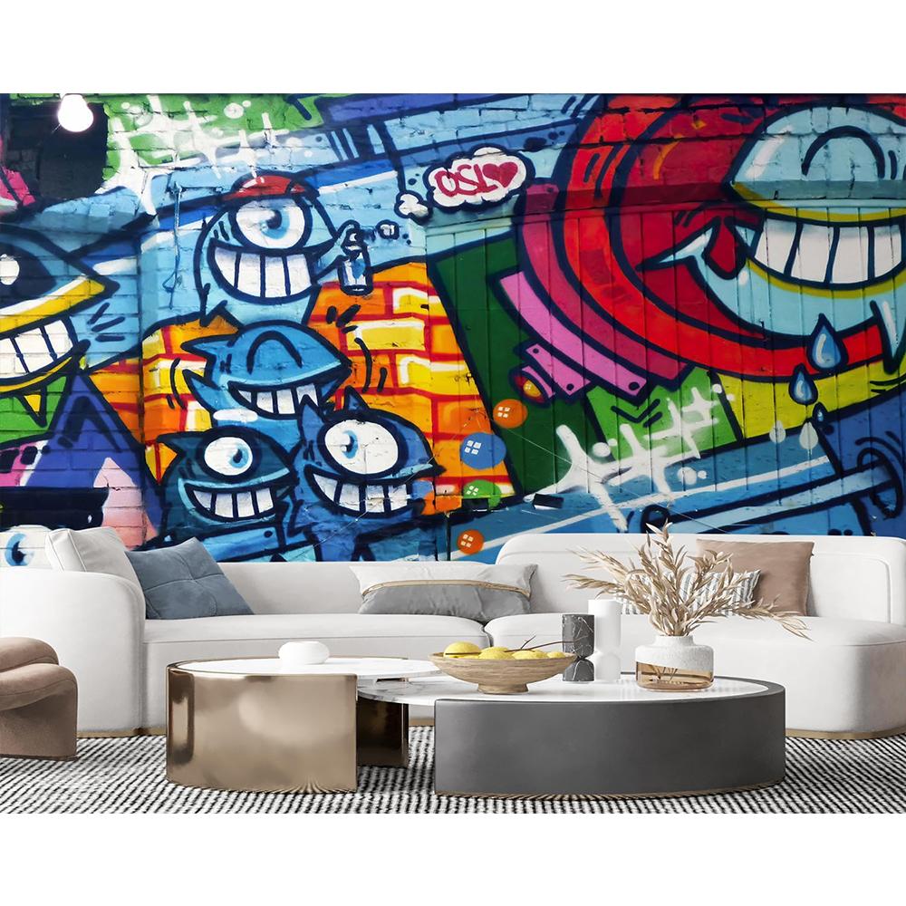 3D Nástěnná malba Barevná Graffiti Tapeta Samolepka na zeď Do ložnice Obývací pokoj Graffiti Velká Tapeta