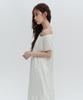 High School Disco Dot Pocket Long Dress_White
