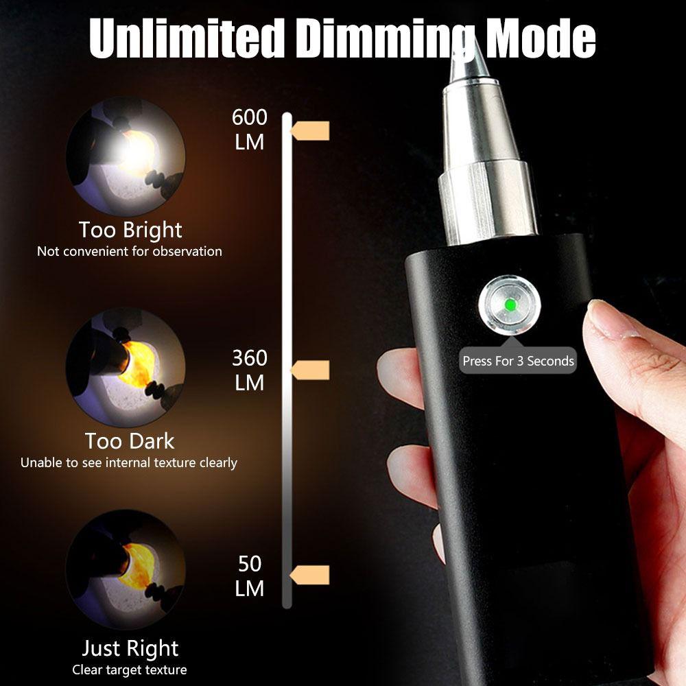 Waterproof Light Source Flashlight 4 Light Sources Identification Light Ultraviolet Torch  Carved