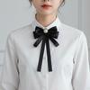 Back Pin Memorial Black Ribbon Brooch DIY Badge Accessories Rhinestones Bowknot Brooches Queen Mother Black Bow Ties