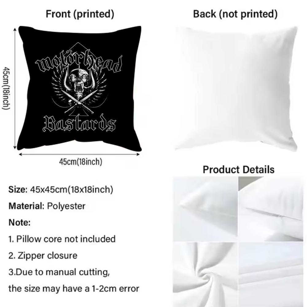 Rock Band Motorhead Kissenbezug Premium Komfort Wendbarer Kissenbezug -Zwei In Einem Design Für Jeden Raum & Autoinnenraum