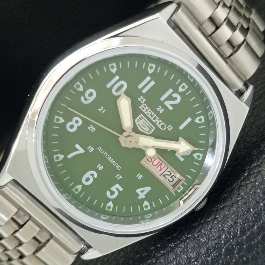 

AUTOMATIC VINTAGE REFURBISHED SEIKO 5 6309A JAPAN MENS GREEN WATCH a441711-1 Sk-a441711