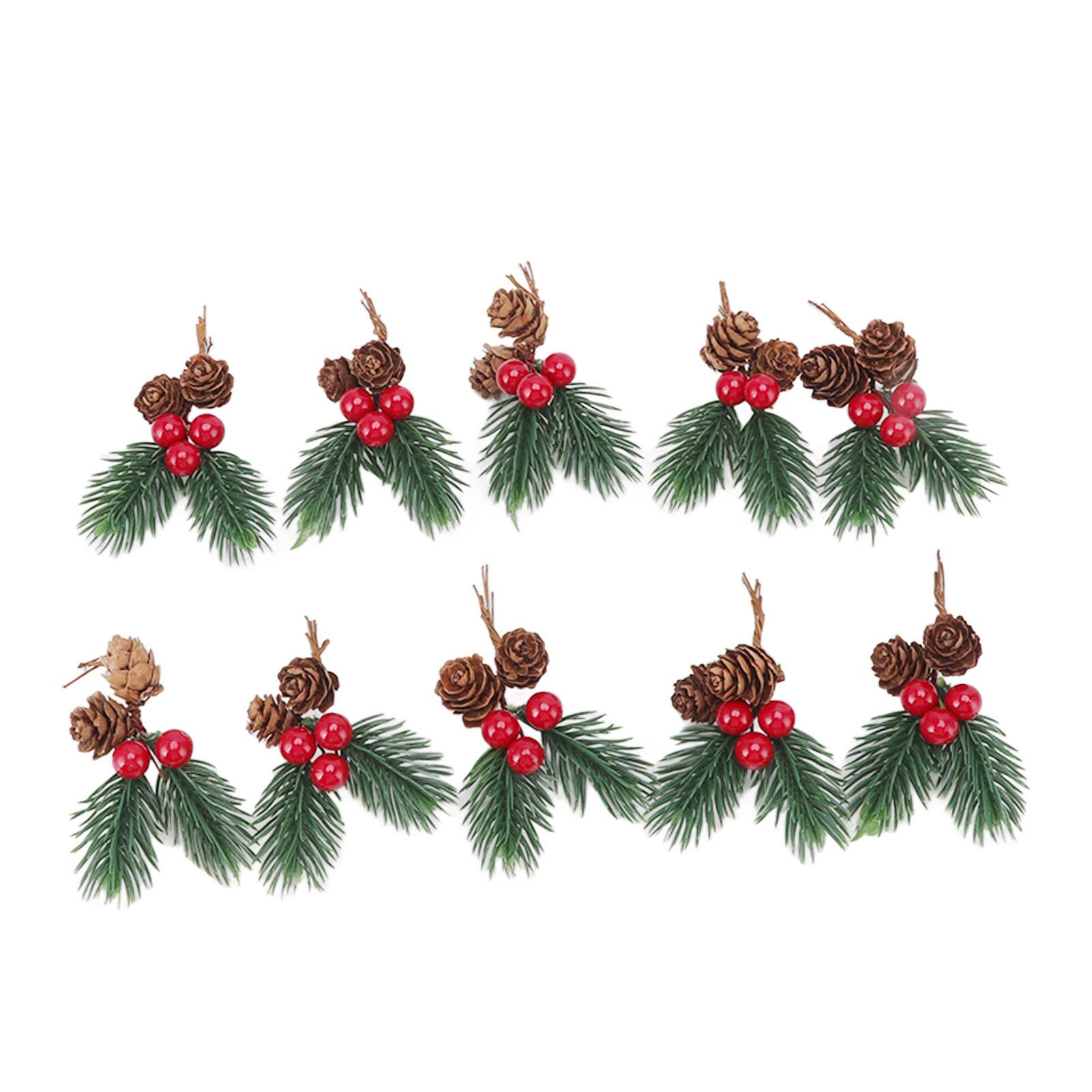 

10 шт. рождественские шишки красные ягоды булавки иглы искусственные нежные рождественские украшения