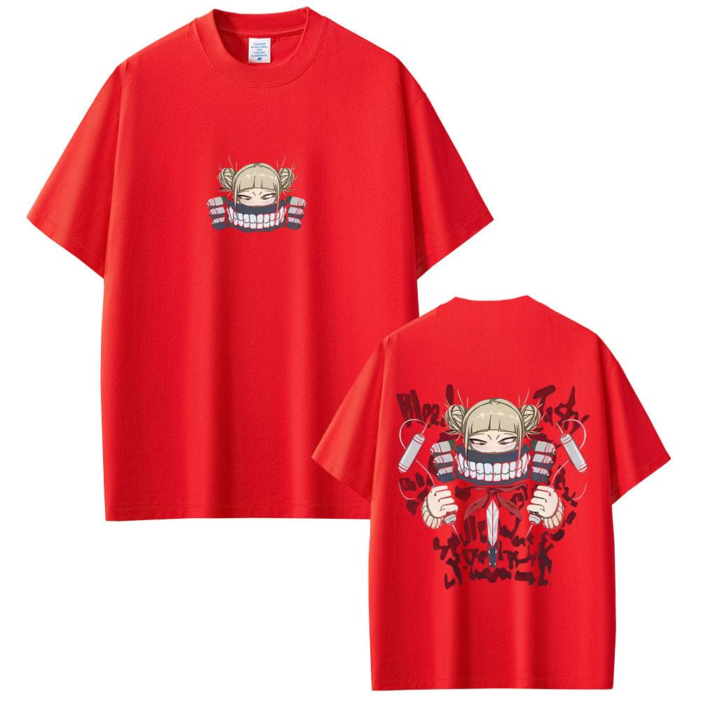 Japanese Anime My Hero Academia Print T-shirt Cute Kawaii Himiko Toga Graphic T Shirts Unisex Women Cartoon Unisexga Cosplay T-shirts S