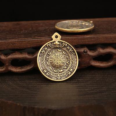 Utvald Hand Jiugongbagua Tag Hänge Mässing Nyckelring Allt Går Bra Välönskning Midjehängsmycke Smycken För Kvinnor Gåva Till Män