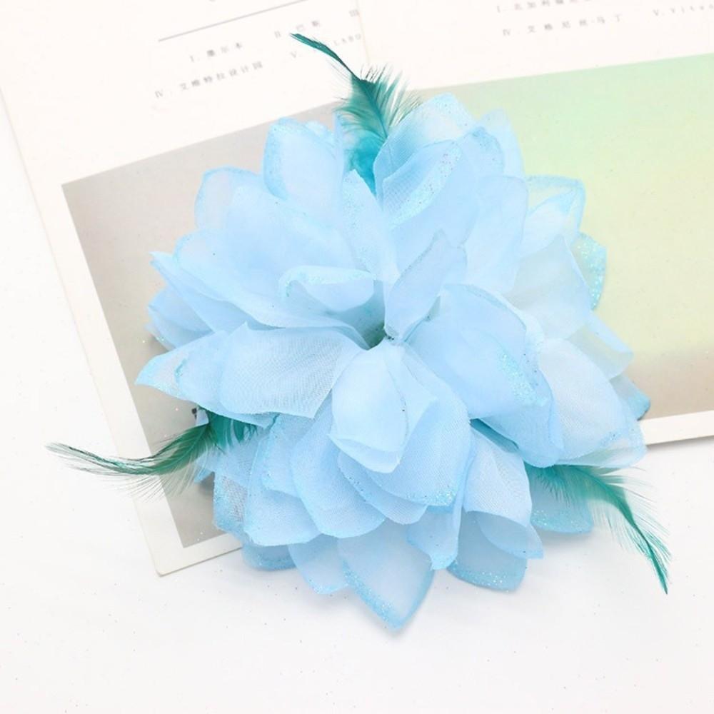 Colorful Flower Headband Elastic Wedding Headwear New Wrist Band Corsage Dance Performance синий