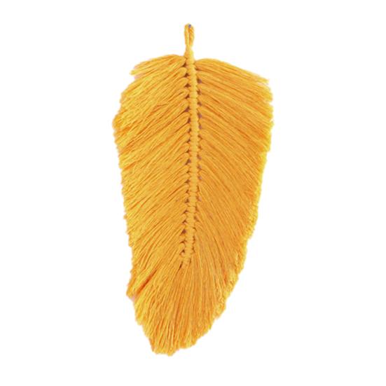 Exquisite Cotton Useful Wall Decor Boho Chic Woven Leaf Tassels Decor Wall Hanging Feather