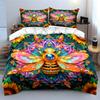 Ornate Gem-Studded Bee Art Printed Duvet Cover Set1 Duvet Cover+2 Pillowcasemulti Size Bedroom Bedding Decor Luxury Gifts