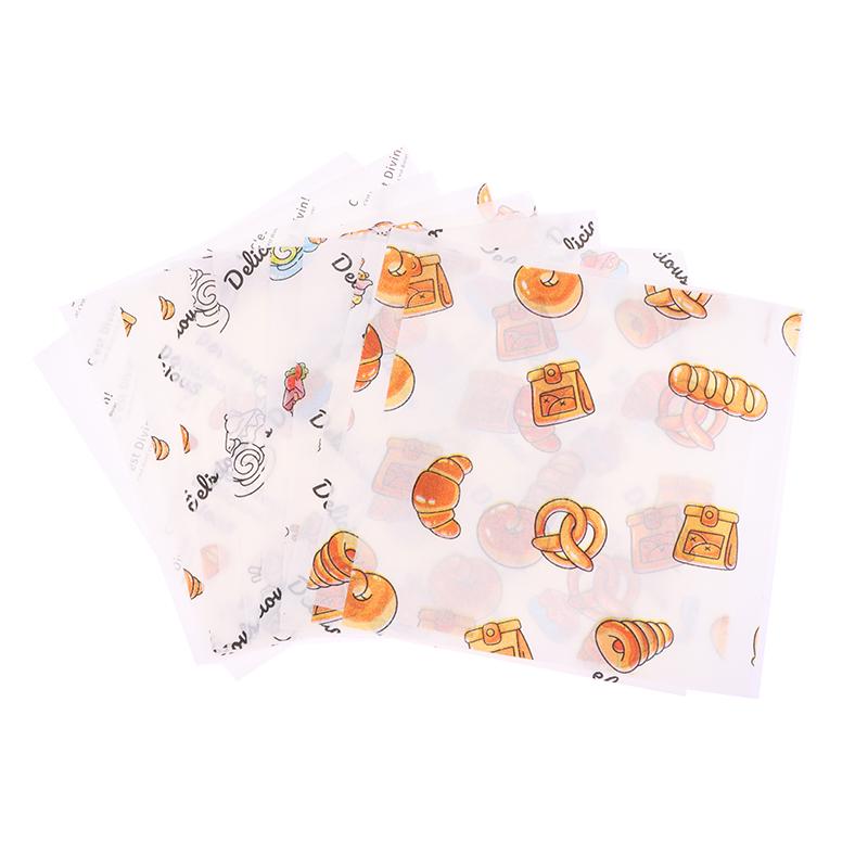 50Pcs Food Grade Baking Wax Paper Food Wrappers For Cake Pastry Wrapping Grease Paper For Festival Party Bread Burger Oilpaper