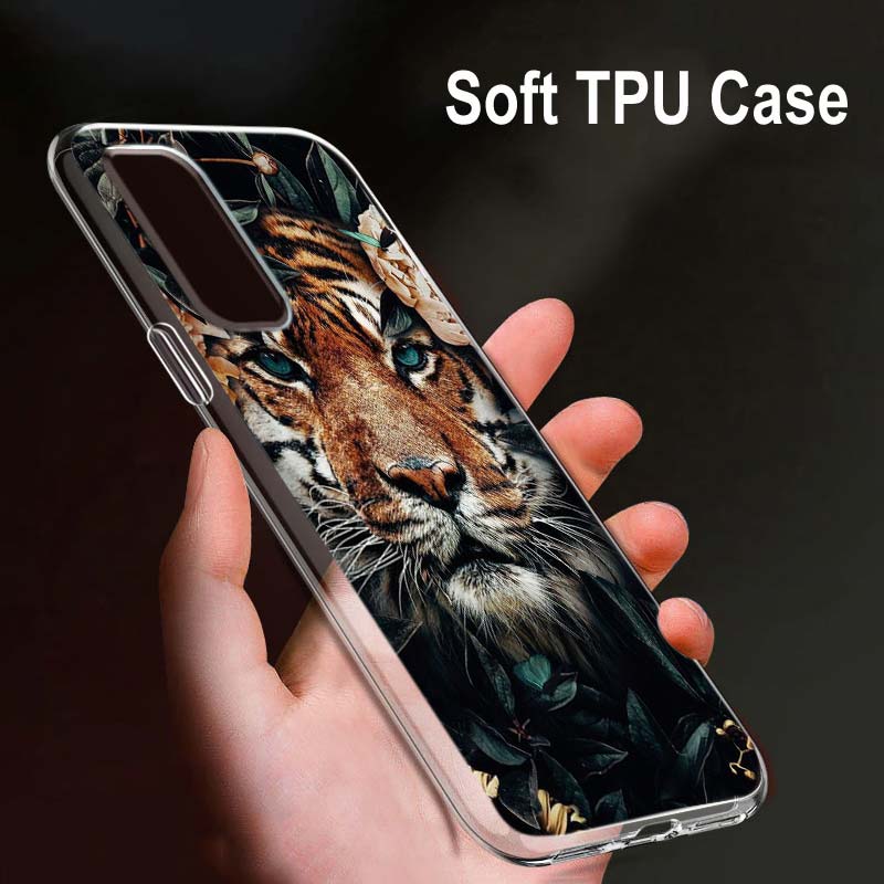 Flor Animal Tigre Para OPPO Reno7 SE 6 5 Z F 4G 5G Find X2 X3 Neo Lite Pro Plus Transparente Suave Funda de Teléfono Coque