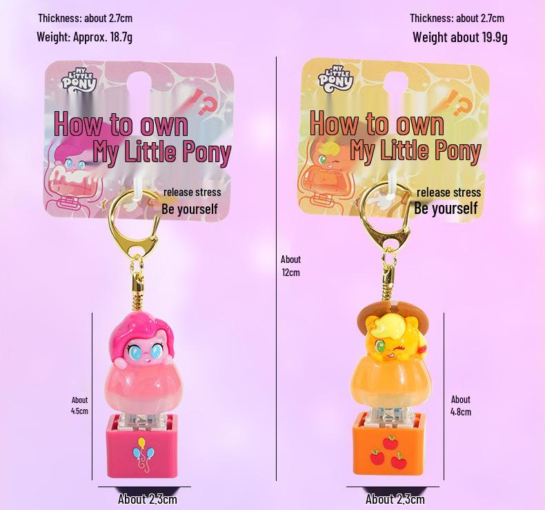 My Little Pony Leuchtender Knopf Schlüsselanhänger Dekompressionsspielzeug für Männer und Frauen