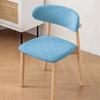 1 Set Curved Backrest Dining Chair Cover Split Type Printing Pattern Armless Chair Cover Elastic Backrest Protector Cove
