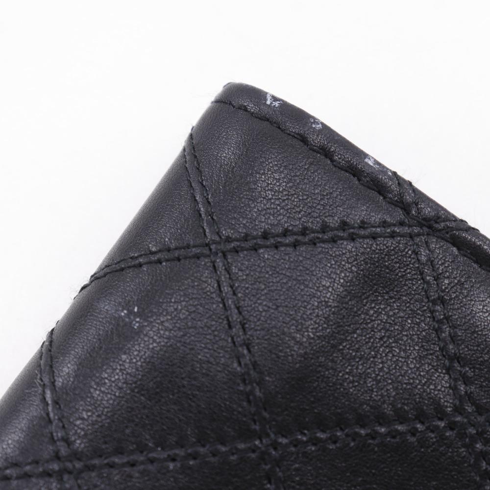 CHANEL Bicolole Coin Purse COCO Mark black Calfskin Women Used