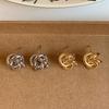 Rock Smooth Small Metal Knot Twist Flower Earrings Fashion Punk Geometry Creative Jewelry Gift
