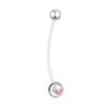 Acrylic Soft Bar Navel Ring for Pregnant Women - Steel Ball, Multi-color, Long Belly Button Piercing Ornament