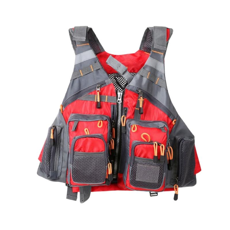 Multi Pokcet Waistcoat Jackets with Breathable Mesh Trout Fishing Gear Fly Fishing Vest Outdoor Stream Fishing Accessory