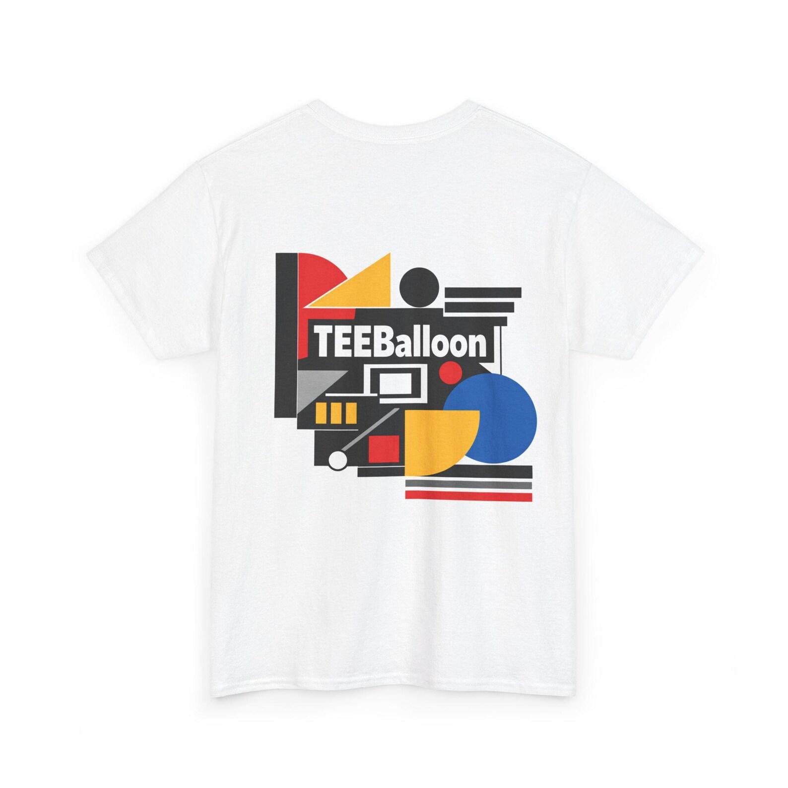 Geometric Retro Abstract Tee | Colorblock Bauhaus Graphic Shirt L