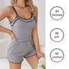 Two-Piece Set School Pajamas Women Loungewearsexy Lace Halter Shorts Casual Comfortable Grey Girl Homewear Solid Sleepwear
