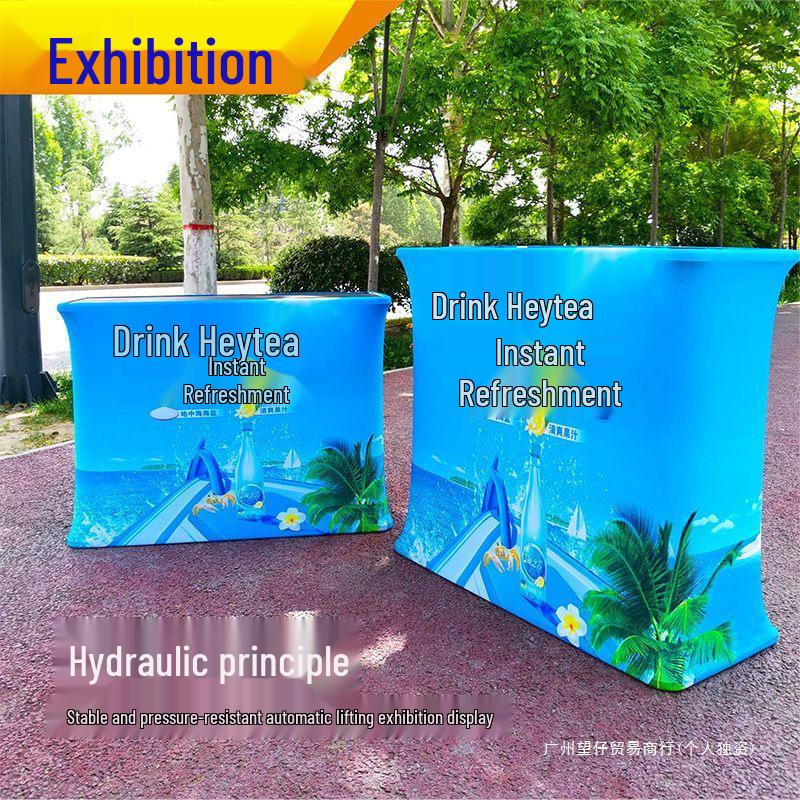 Luminous Hydraulic Pop-Up Frame: Foldable Display Stand & Quick Show Reception Table