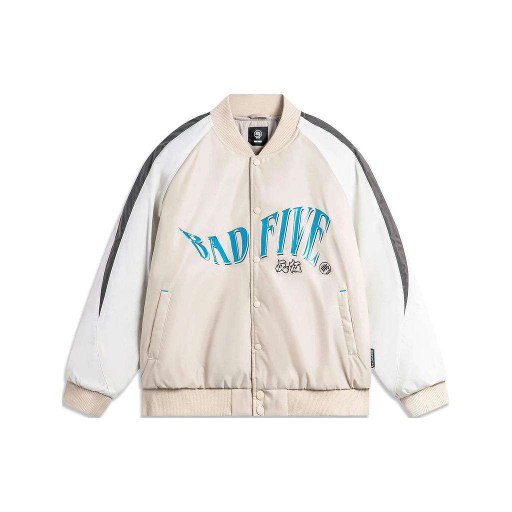 Li Ning Badfive Cotton Casual Single-Breasted Stand Collar Long Sleeve Jacket Men Jackets Gravel-Gray AJMU017-1