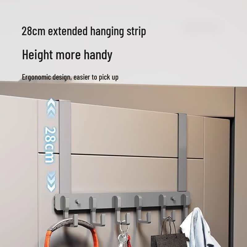 Space Aluminum Over-the-Door Hook Rack