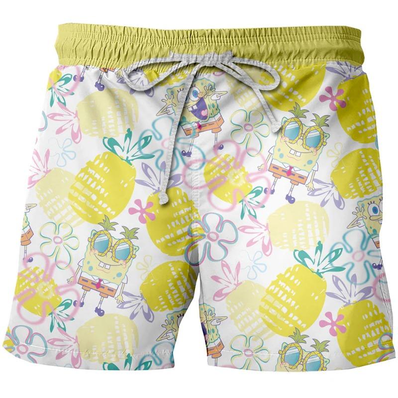 Summer Beach Style 3D Printed Loose Plus Size Quick Drying Shorts S