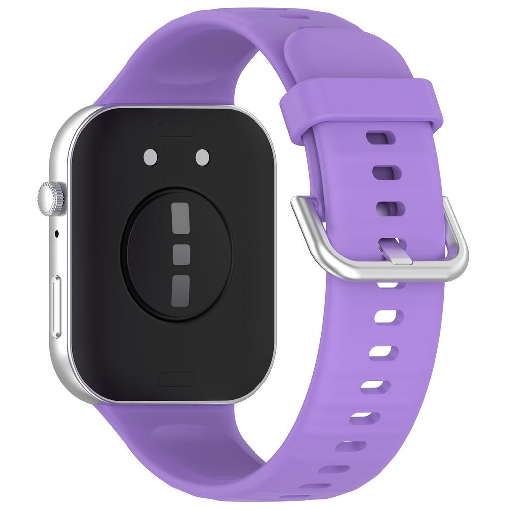 For Huawei Watch Fit 3 Soft Silicone Strap Sport Watchbands Replacement with Silver Buckle