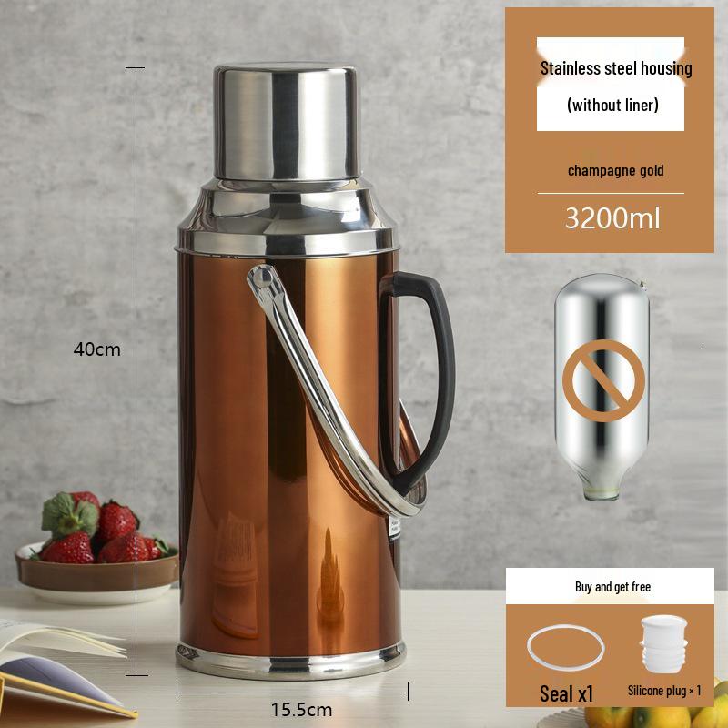 Large Capacity Stainless Steel Teapot & Thermos for Dorm Use