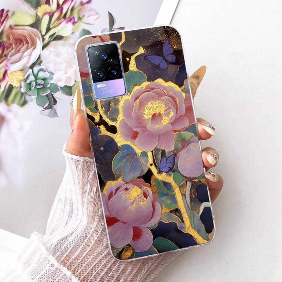 For Vivo V21E V 21 E V2061 V2055 Case Soft Silicone TPU Protective Butterfly Phone Case For VivoY73 2021 V21 E 4G 5G Cover Coque