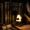 Reading Ghost Lamp Bookshelf Light, Vintage Metal Book Nook Lamp, Spooky Bookend Unique Gift for Lovers Ornament, Warm LED Shelf Light Decor