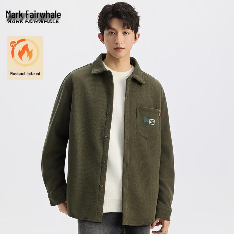 Mark Fairwhale Men's American Retro Plus Velvet Corduroy Shirt