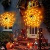 1m 70Led Spider Web Lights With Plush Spider Halloween Decorative Lamp For Party Yard Bar Haunted House