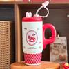 Large Capacity Ceramic Inner Insulated Mug With Straw For Office And Travel Use