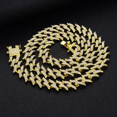 Miami Cuban Link Diamant Halskette - Europäischer & Amerikanischer Hip-Hop Modetrend