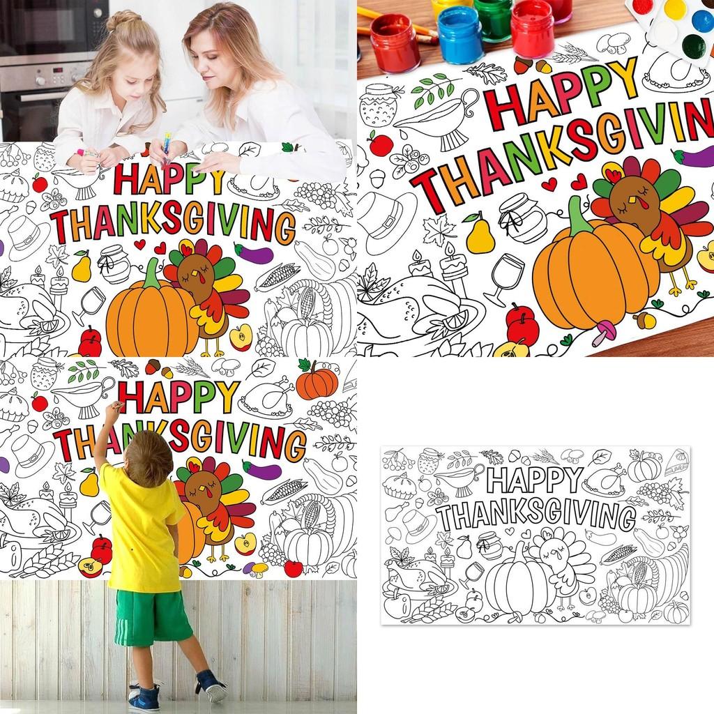 Kids Thanksgiving Diy Canvas Graffiti Paper For Fall Celebration Party Decor