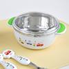 Childrens Vroom Vroom Non-slip Stainless Steel Lid Bowl, White, 1 Piece, Popular Korean Parenting Items