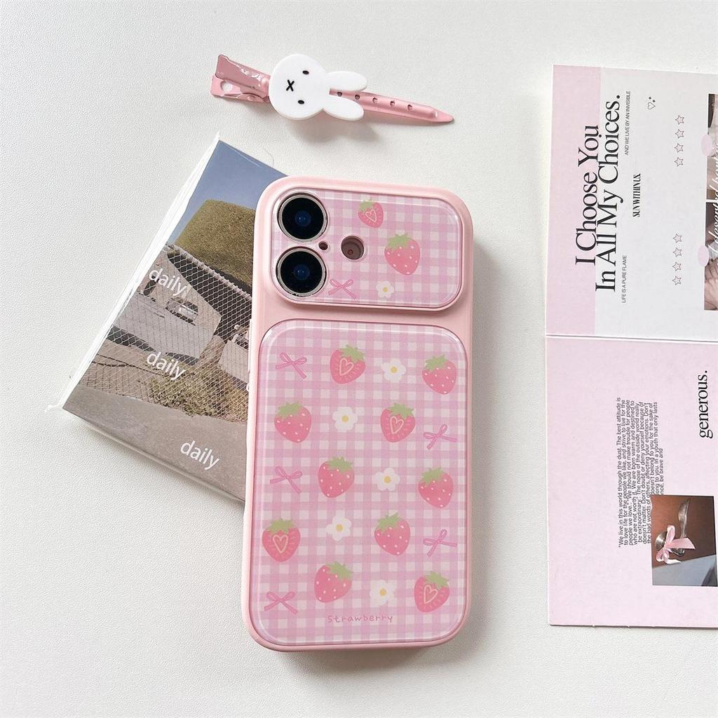 Plaid Strawberry Pear iPhone 17 Pro Max Protective Case - Compatible with iPhone 16/15