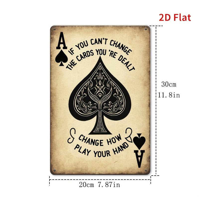 

1Pc Iron Wall Art, Ace of Spades Playing Cards Design, Rustic Decor for Home Bar, Cafe - High-Quality Print for Room Decor 20x30cm（7.8x11.8inch）