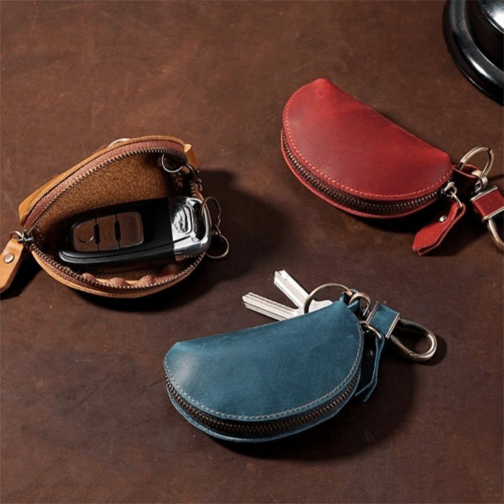 Crazy Horse Leather Car Key Pouch Genuine Leather Key Holder  for Secure Keys Storage