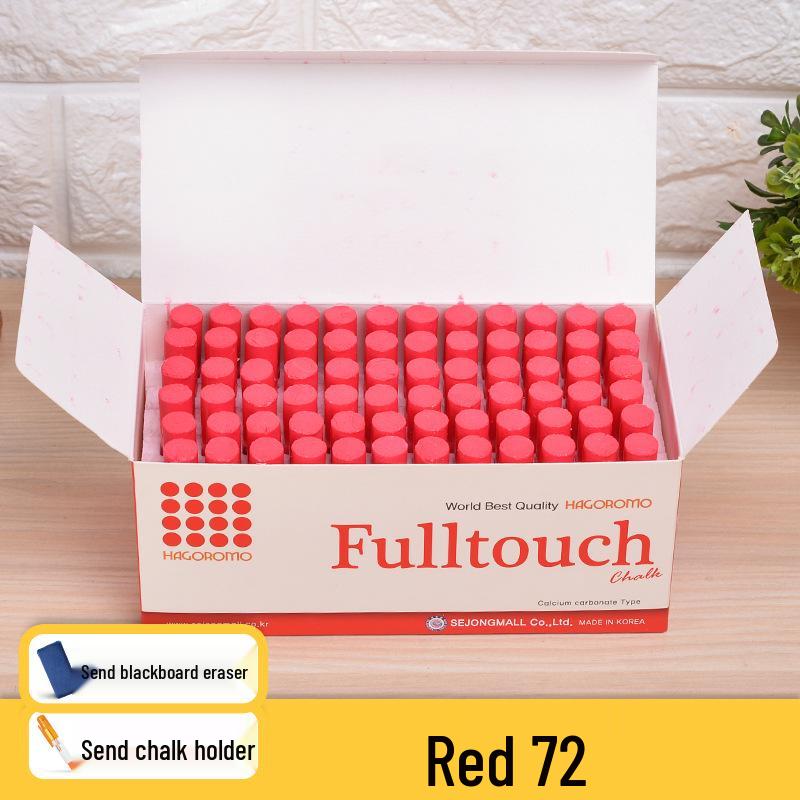 Feather Robe Dustless Chalk Set: White & Red Chalk with Anti-Stain Holder for Teacher and Children Use