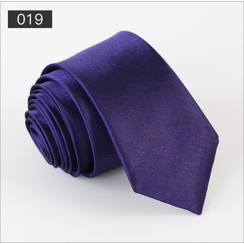 Men's Solid Color Narrow Shiny Polyester Silk Tie - Formal & Casual Fashion