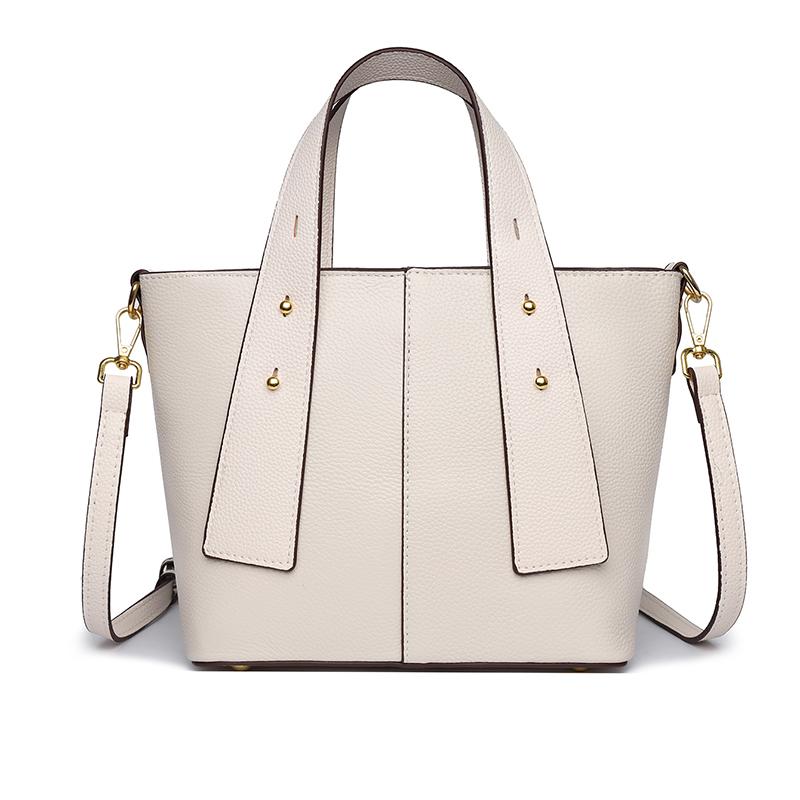 Luxury Genuine Leather Tote Bag Female High Quality Solid color Cow Leather handbag Women Brand Shoulder Crossbody Bags