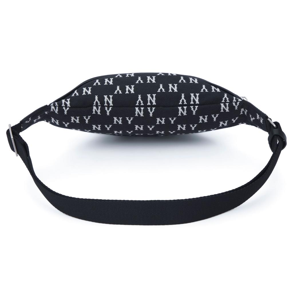 MLB Monogram Series Vintage Floral Print NY Yankees Large Logo Shoulder Zipper Bag Unisex Shoulder Bag Black 3AHSM014N-50BKS