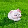 4Pcs/set Cartoon Bow Cat Animal Miniatures Resin Ornaments Fairy Garden Decoration Moss Terrarium Micro Landscape
